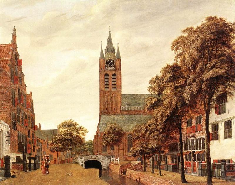 HEYDEN, Jan van der View of the Westerkerk, Amsterdam f Norge oil painting art
